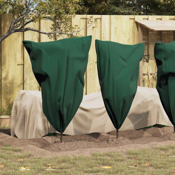 vidaXL Covers na fleece pre ochranu rastlín pred mrazom 10 pcs Zelená – Obrázok 6