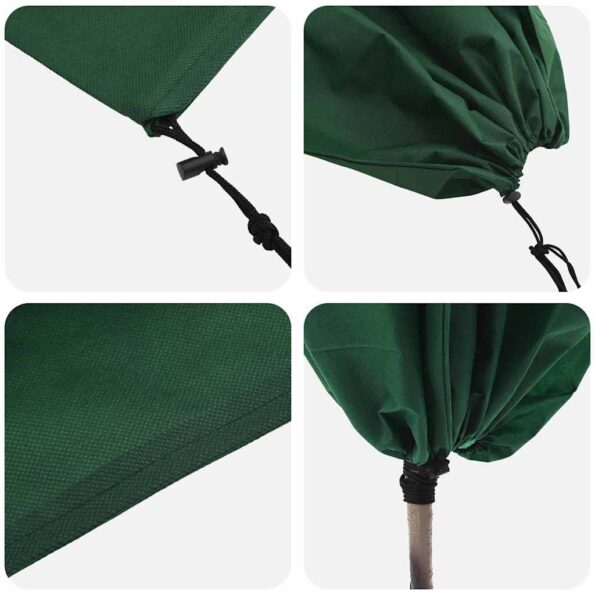 vidaXL Covers na fleece pre ochranu rastlín pred mrazom 10 pcs Zelená – Obrázok 9
