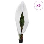 vidaXL Covers na fleece pre ochranu rastlín pred mrazom 5 pcs Biela – Obrázok 4