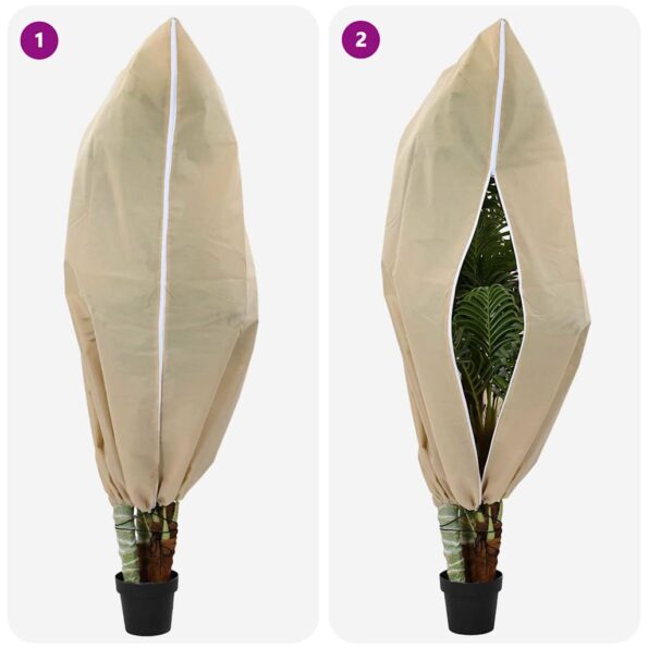 vidaXL Covers na fleece pre ochranu rastlín pred mrazom 5 pcs Béžová – Obrázok 10