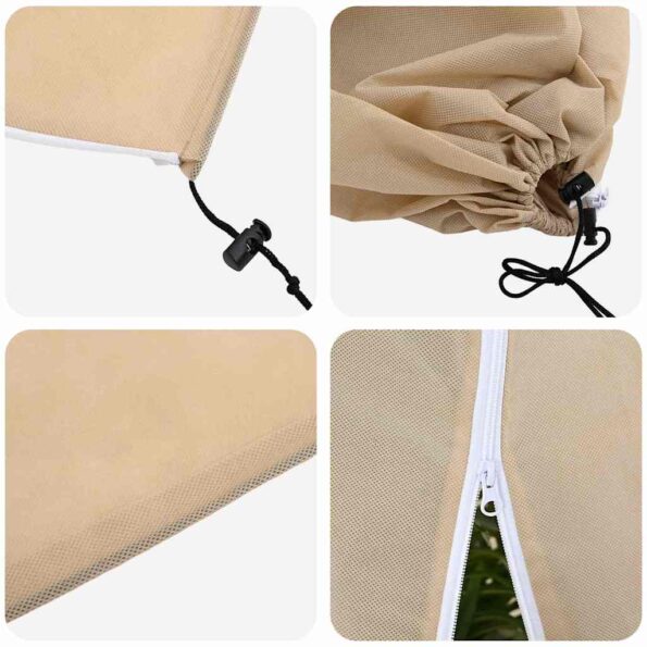 vidaXL Covers na fleece pre ochranu rastlín pred mrazom 5 pcs Béžová – Obrázok 9