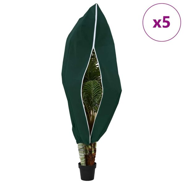 vidaXL Covers na fleece pre ochranu rastlín pred mrazom 5 pcs Zelená – Obrázok 4