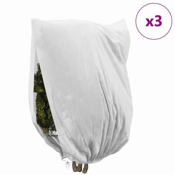 vidaXL Covers na fleece pre ochranu rastlín pred mrazom 3 pcs Biela – Obrázok 4