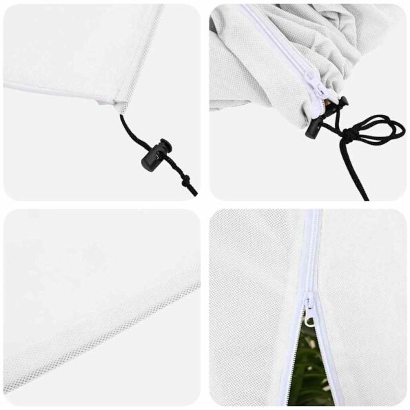 vidaXL Covers na fleece pre ochranu rastlín pred mrazom 3 pcs Biela – Obrázok 8