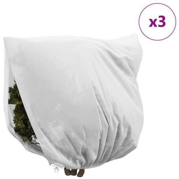 vidaXL Covers na fleece pre ochranu rastlín pred mrazom 3 pcs Biela – Obrázok 4