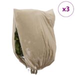 vidaXL Covers na fleece pre ochranu rastlín pred mrazom 3 pcs Béžová – Obrázok 4