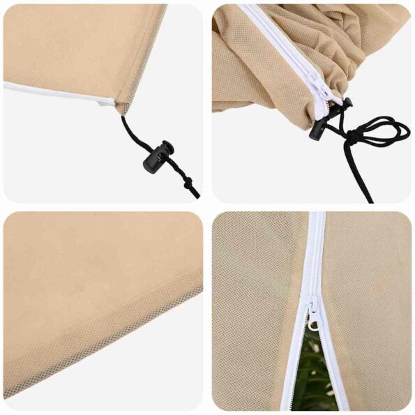 vidaXL Covers na fleece pre ochranu rastlín pred mrazom 3 pcs Béžová – Obrázok 8