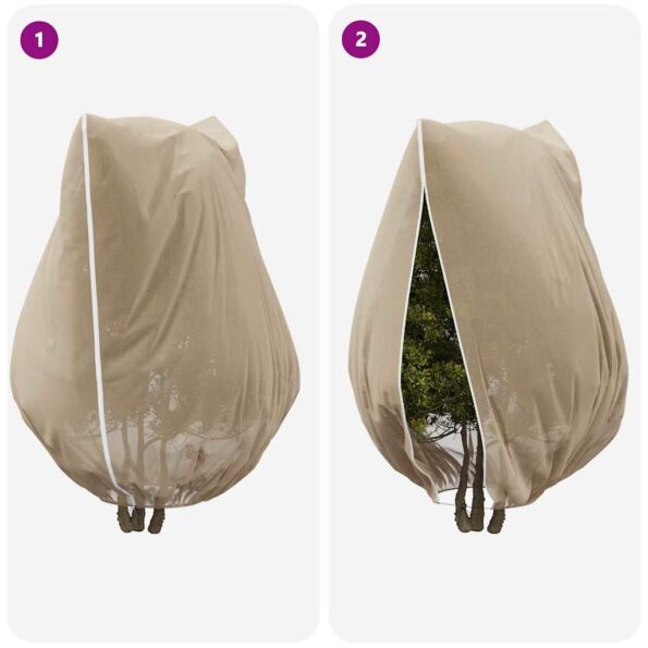 vidaXL Covers na fleece pre ochranu rastlín pred mrazom 3 pcs Béžová – Obrázok 9