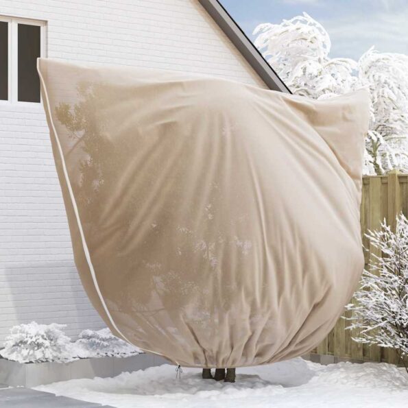 vidaXL Covers na fleece pre ochranu rastlín pred mrazom 3 pcs Béžová – Obrázok 5