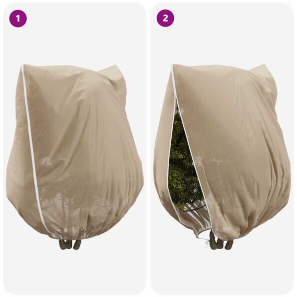 vidaXL Covers na fleece pre ochranu rastlín pred mrazom 3 pcs Béžová – Obrázok 9
