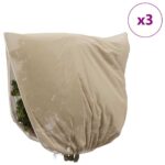 vidaXL Covers na fleece pre ochranu rastlín pred mrazom 3 pcs Béžová – Obrázok 4
