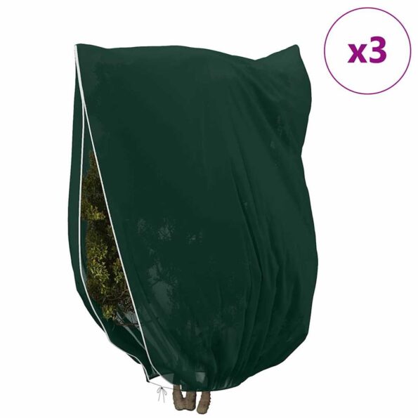 vidaXL Covers na fleece pre ochranu rastlín pred mrazom 3 pcs Zelená – Obrázok 4