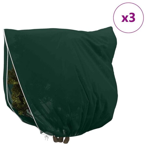 vidaXL Covers na fleece pre ochranu rastlín pred mrazom 3 pcs Zelená – Obrázok 4