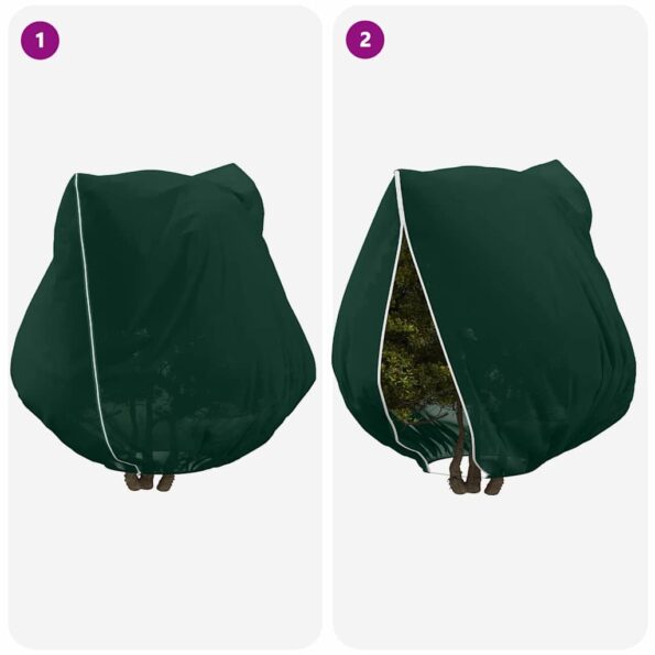 vidaXL Covers na fleece pre ochranu rastlín pred mrazom 3 pcs Zelená – Obrázok 9
