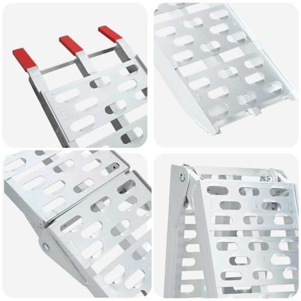 vidaXL Nakladacia rampy 2 pcs Strieborná 222 x 29 x 14 cm Hliník – Obrázok 9