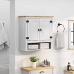 vidaXL Závesná skrinka s úložiskom Corona Biela 70 x 33 x 71,5 cm