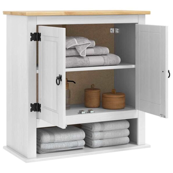 vidaXL Závesná skrinka s úložiskom Corona Biela 70 x 33 x 71,5 cm – Obrázok 3