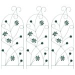 vidaXL Záhradný plot 3 pcs Zelená 112 x 39,5 cm Oceľ – Obrázok 2