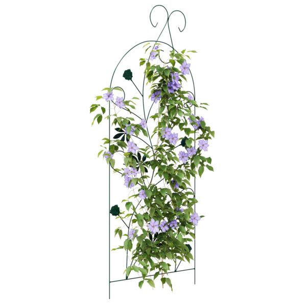 vidaXL Záhradný plot 3 pcs Zelená 112 x 39,5 cm Oceľ – Obrázok 3