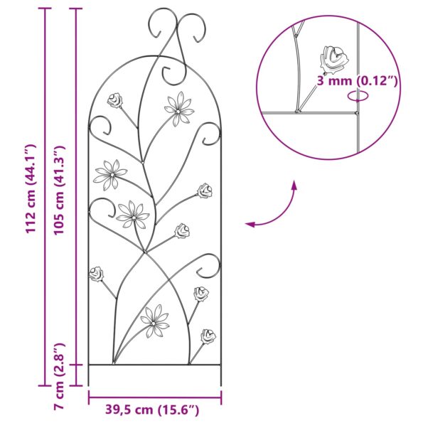 vidaXL Záhradný plot 3 pcs Zelená 112 x 39,5 cm Oceľ – Obrázok 9