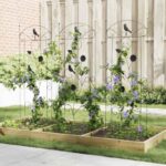 vidaXL Záhradný plot Treláž 3 pcs Čierna 112 x 40 cm Oceľ – Obrázok 4