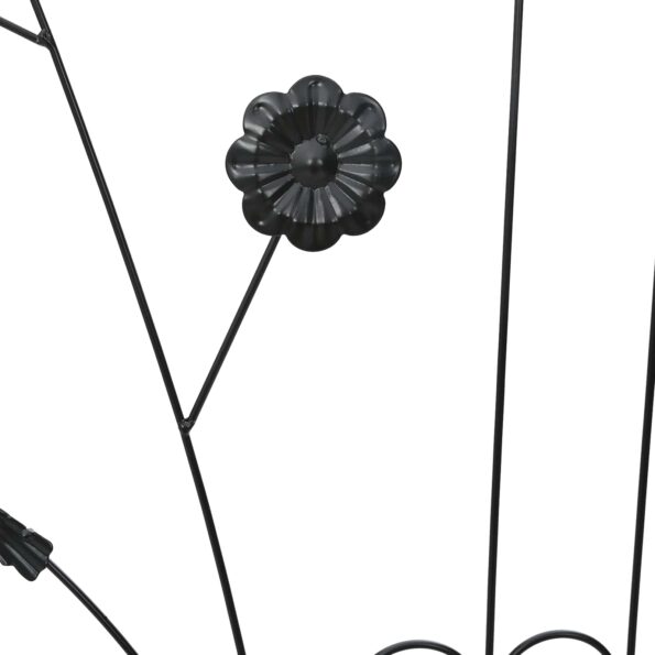 vidaXL Záhradný plot Treláž 3 pcs Čierna 112 x 40 cm Oceľ – Obrázok 8
