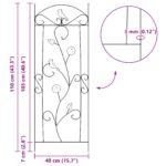 vidaXL Záhradný plot Treláž 3 pcs Čierna 112 x 40 cm Oceľ – Obrázok 9