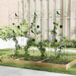 vidaXL Záhradný plot 3 pcs Zelená 110 x 40 cm Oceľ – Obrázok 4