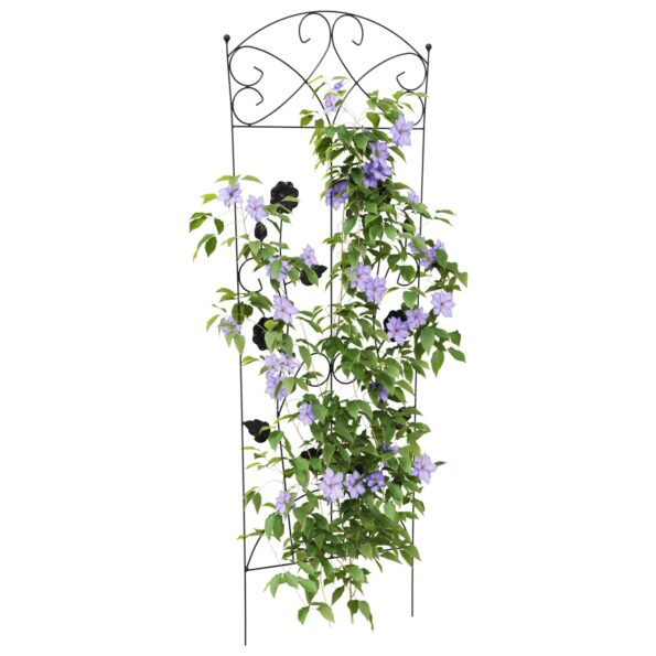 vidaXL Záhradný plot 3 pcs Čierna 110,5 x 42,5 cm Oceľ – Obrázok 3