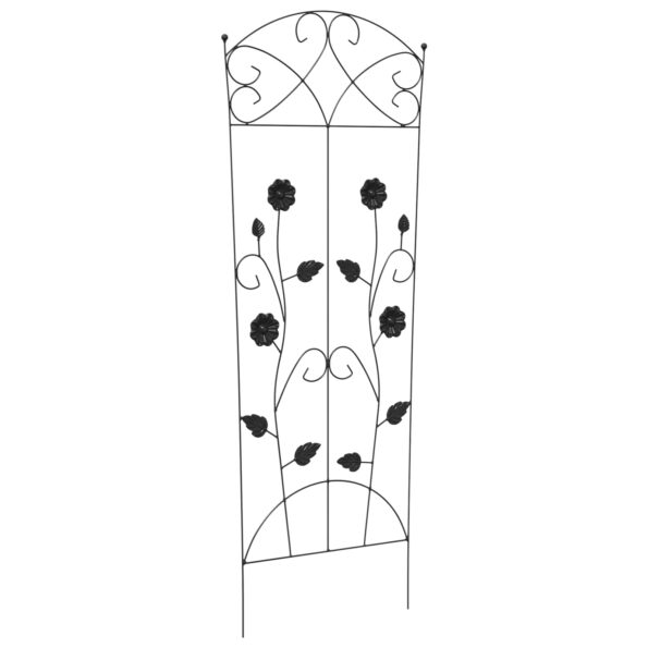 vidaXL Záhradný plot 3 pcs Čierna 110,5 x 42,5 cm Oceľ – Obrázok 5