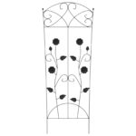vidaXL Záhradný plot 3 pcs Čierna 110,5 x 42,5 cm Oceľ – Obrázok 6