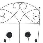 vidaXL Záhradný plot 3 pcs Čierna 110,5 x 42,5 cm Oceľ – Obrázok 7