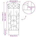 vidaXL Záhradný plot 3 pcs Čierna 110,5 x 42,5 cm Oceľ – Obrázok 9