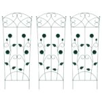 vidaXL Záhradný plot 3 pcs Zelená 110,5 x 42,5 cm Oceľ – Obrázok 2