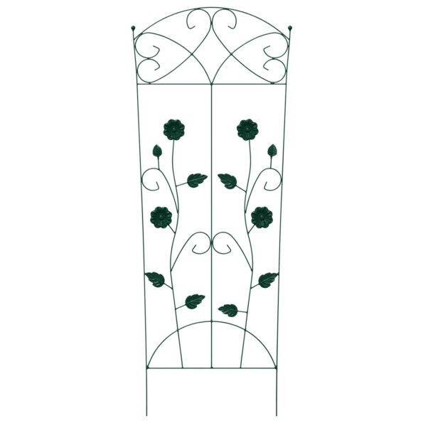 vidaXL Záhradný plot 3 pcs Zelená 110,5 x 42,5 cm Oceľ – Obrázok 6