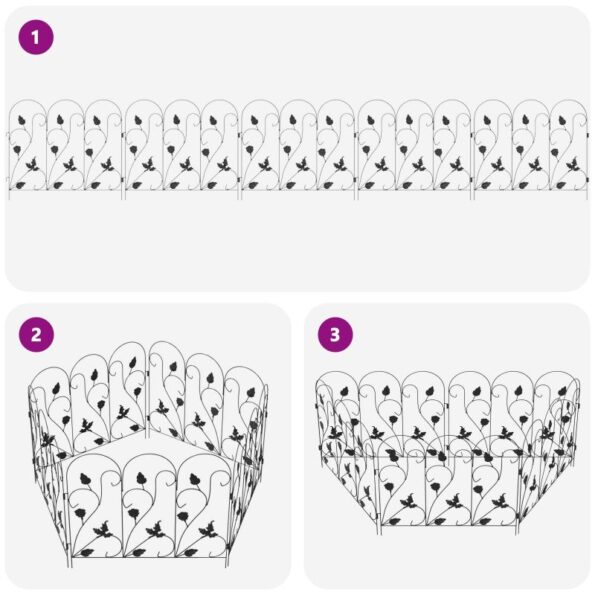 vidaXL Záhradný plot Treláž Čierna – Obrázok 7