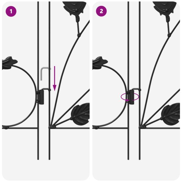 vidaXL Záhradný plot Treláž Čierna – Obrázok 8