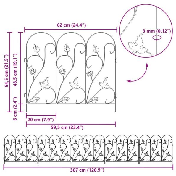 vidaXL Záhradný plot Treláž Čierna – Obrázok 9