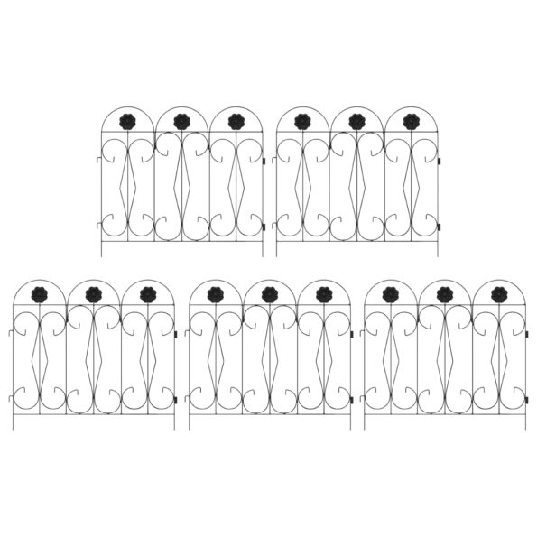 vidaXL Záhradný plot Treláž Čierna – Obrázok 2