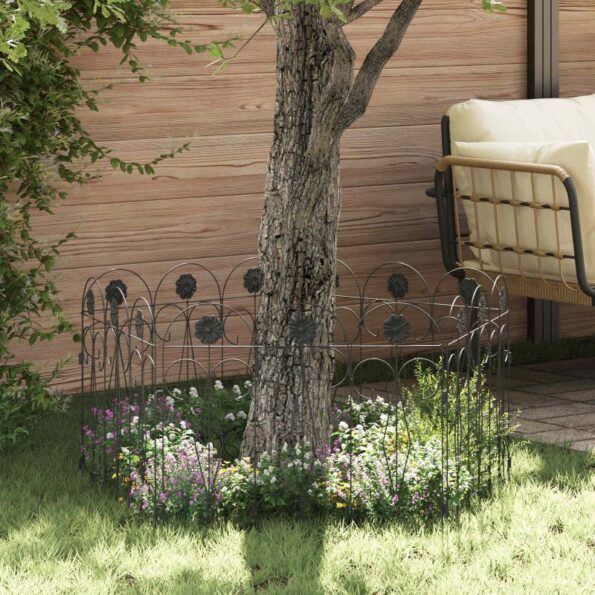 vidaXL Záhradný plot Treláž Čierna – Obrázok 3