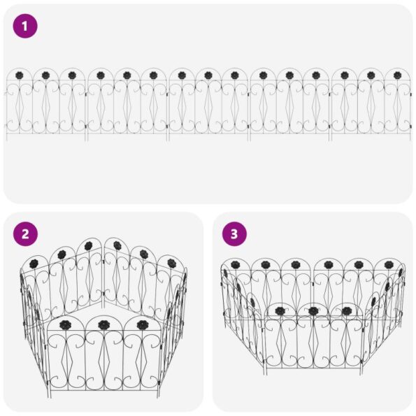 vidaXL Záhradný plot Treláž Čierna – Obrázok 7