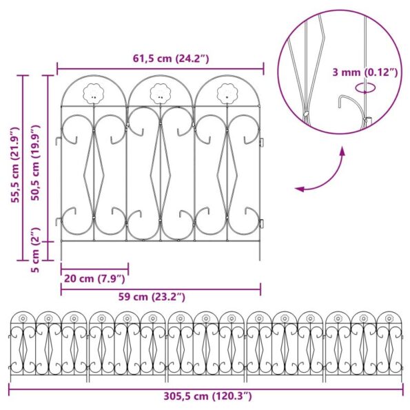 vidaXL Záhradný plot Treláž Čierna – Obrázok 9