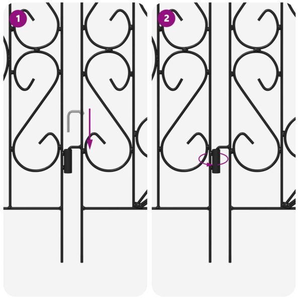 vidaXL Záhradný plot Treláž Čierna – Obrázok 8