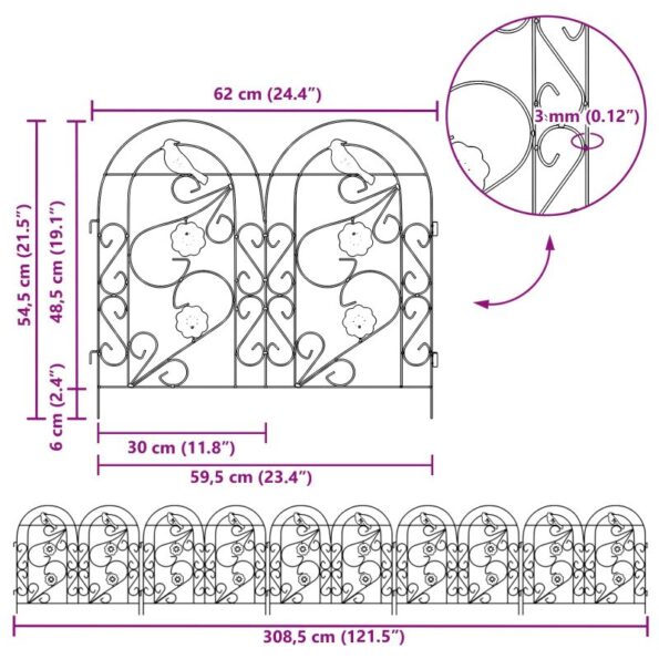 vidaXL Záhradný plot Treláž Čierna – Obrázok 9