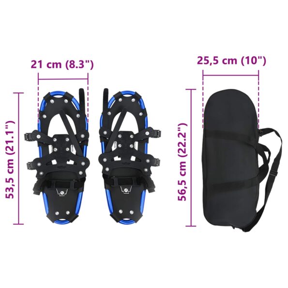 vidaXL 3 v 1 snežnice Modrá a čierna 53,5 x 21 cm Hliník a HDPE – Obrázok 8