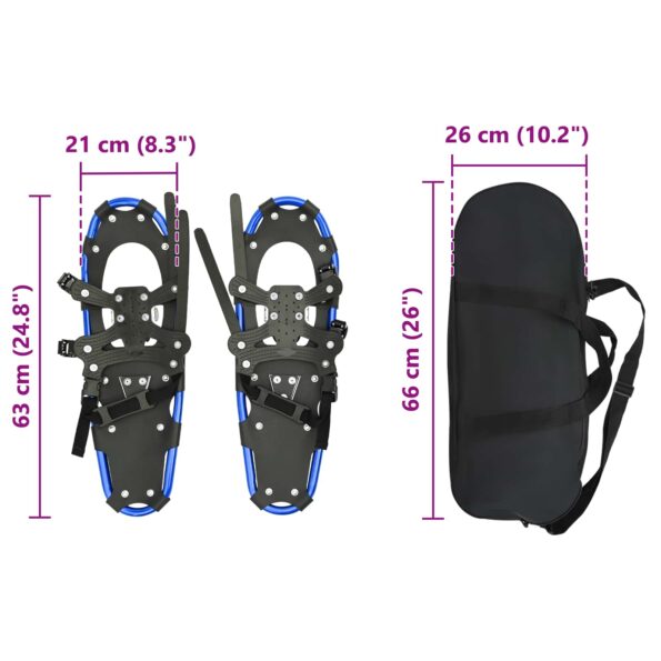 vidaXL 3 v 1 snežnice Modrá a čierna 63 x 21 cm Hliník a HDPE – Obrázok 8