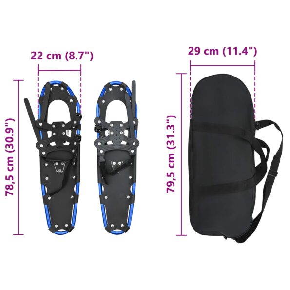 vidaXL 3 v 1 snežnice Modrá a čierna 78,5 x 22 cm Hliník a HDPE – Obrázok 8