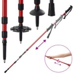 vidaXL 3 v 1 snežnice s turistickými palicami Červená a čierna – Obrázok 6
