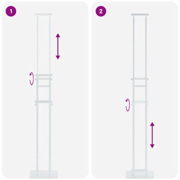 vidaXL Stánky na výstavy Biela 30 x 24 x 214 cm Oceľ – Obrázok 10