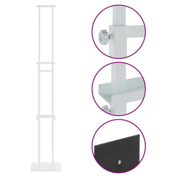 vidaXL Stánky na výstavy Biela 30 x 24 x 214 cm Oceľ – Obrázok 8